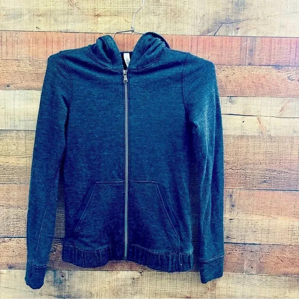 Lululemon Athletica Gray Zippered Hooded Jacket